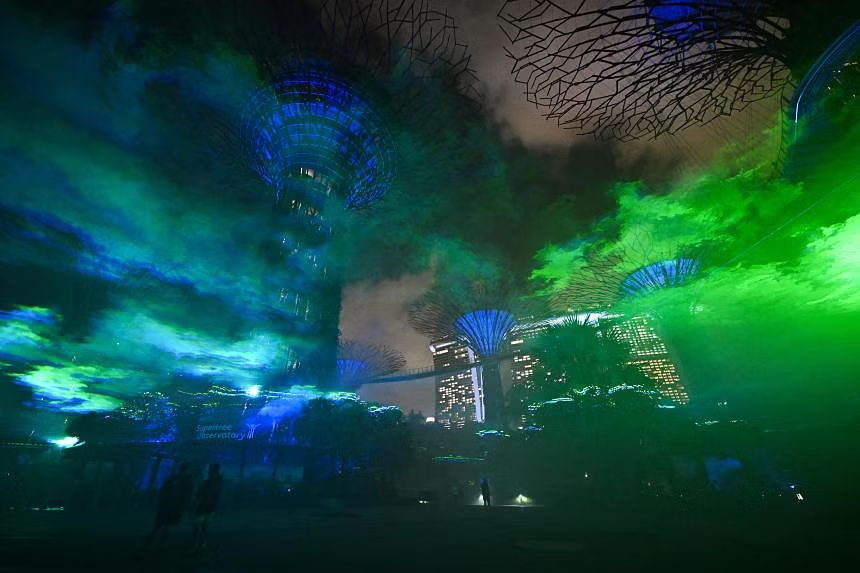 Borealis light installation Gardens by the Bay1