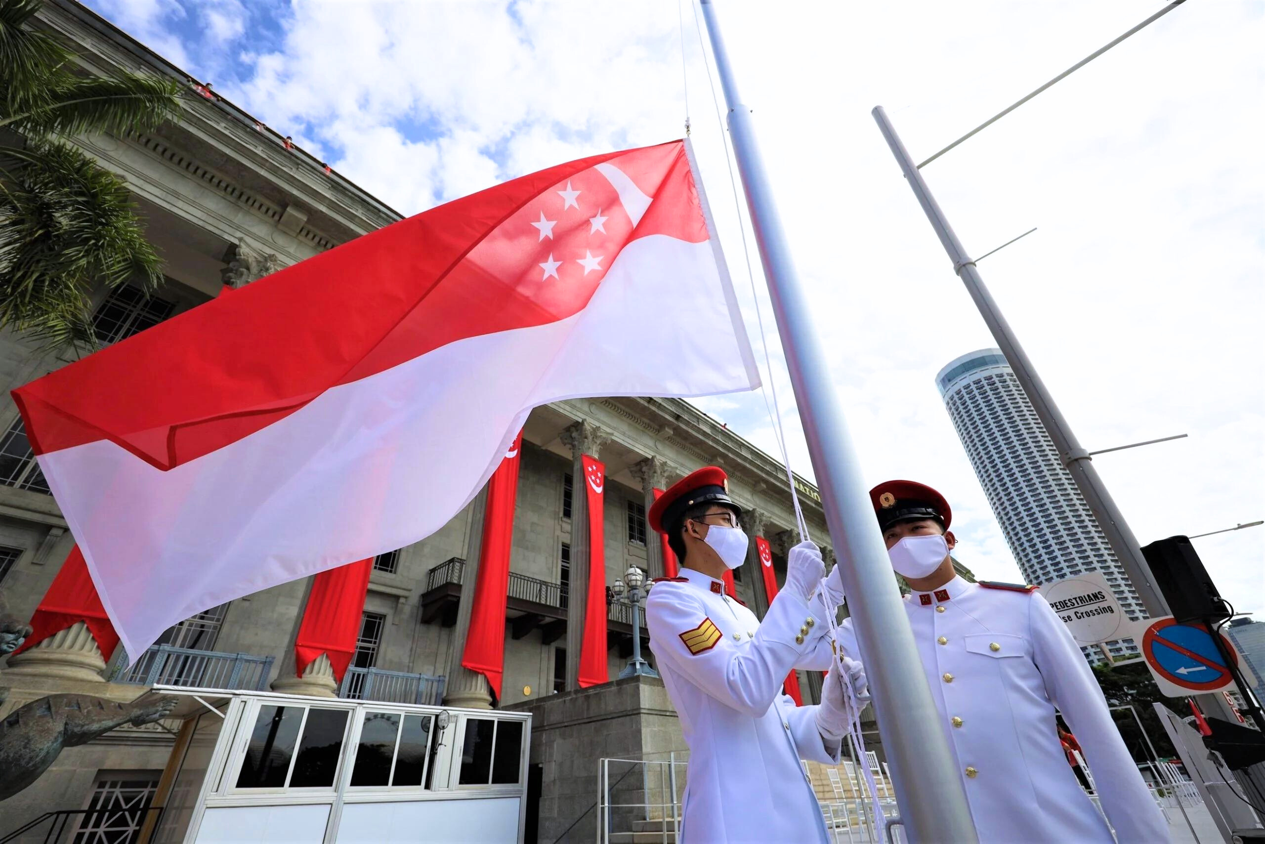 Singapore flag raising ceremony